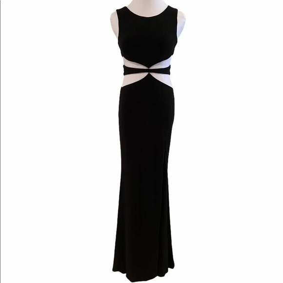 Jodi Kristopher Floor-Length Black Cutout Dress - Picture 3 of 10